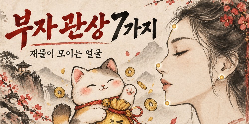 부자 관상 특징 7가지 — 재물이 모이는 코·이마·턱·입은 어떻게 생겼을까