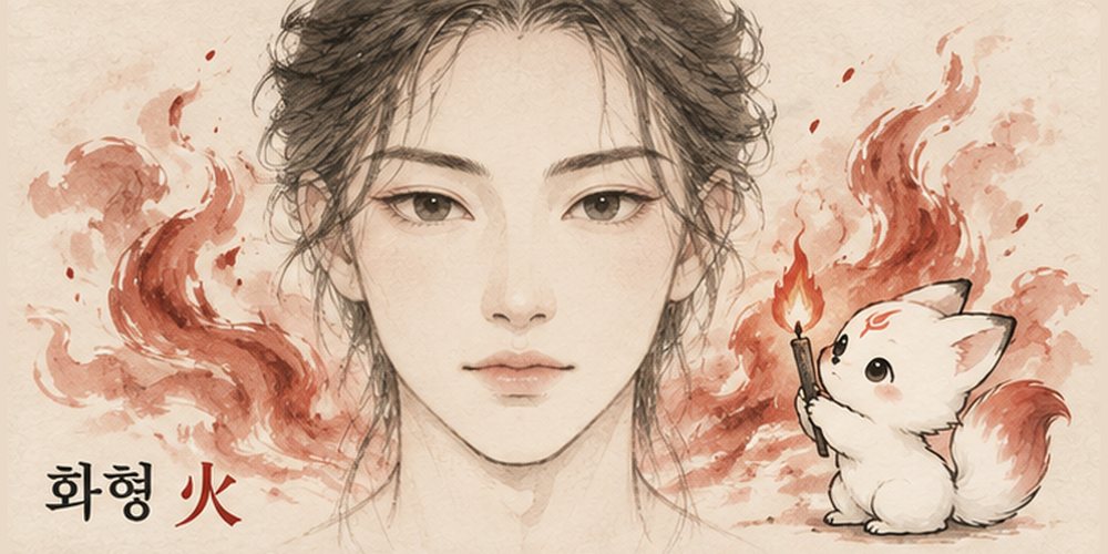 화형 얼굴 그림